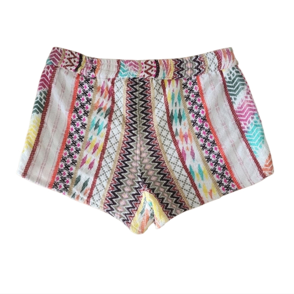 Colorful Patterned Linen Shorts - Picture 2 of 4